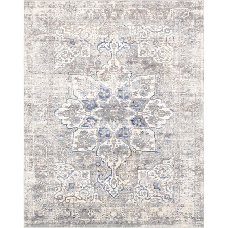 PASARGAD HOME 5 x 8 ft. Efes Design Power Loom Area Rug, Light Grey PD-167B 5x8